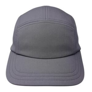 Athleta 5 Panel Gray Hat One Size Bungee Adjustable Reflective Logo Polyester